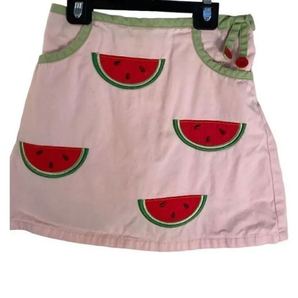 Lands end girls watermelon front pocket pink skort size 6